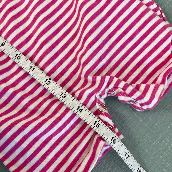Vintage Tucker's Toes Pink Striped T-Shirt Romper 6-9 Months USA - Picture 6 of 6